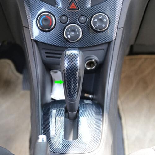 For Chevrolet Trax 2014 2015 2016 2017 ABS Plastic Inner Gear Shift Knob Cover Trim Carbon Fiber Style Decorative Accessories