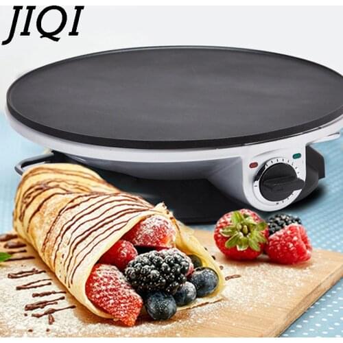 JIQI Electric Crepe Maker Pancake Baing Pan Chinese Spring Roll Pie Grill Machine BBQ Oven Barbecue Roasting Griddle EU US Plug