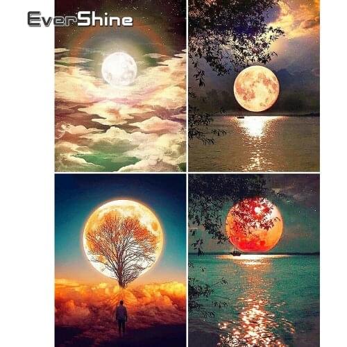 Evershine Diamond Painting Kit Moonlight Diamond Embroidery Full Display Scenery Diamond Mosaic Sale Scenic Rhinestones Pictures