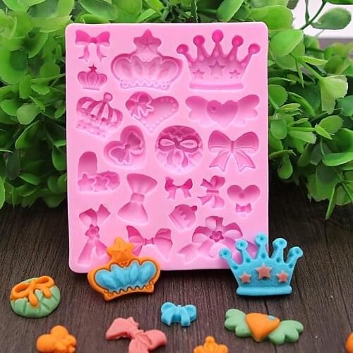 Crown Bow Bowknots Shape Cake Mold Chocolate Mold for the Kitchen Baking Cake Tool DIY Sugarcraft Decoration Tool