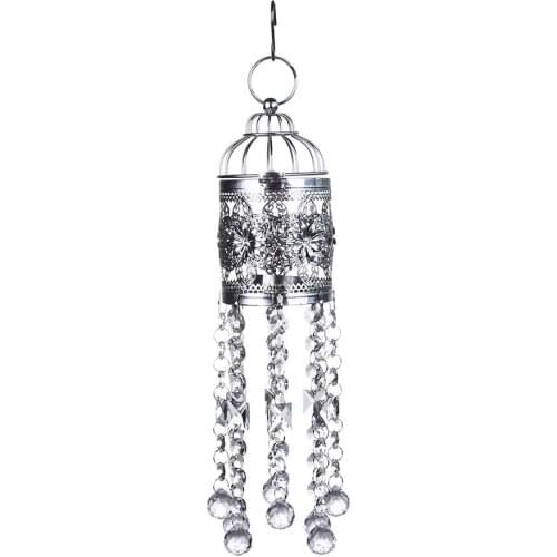 Crystal Prism Wind Chimes Outdoor Suncatcher Birdcage Suitable for Home Garden Christmas Fengshui Decoration