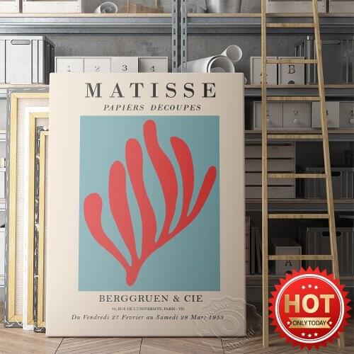 Henri Matisse Leaf Print Art Poster, Henri Wall Picture, Matisse Exhibition Museum Poster, Vintage Art, Home Decor Gift Poster