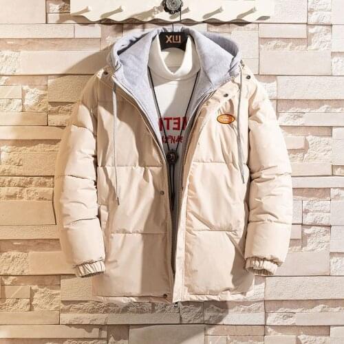 Fake Two-Piece Cotton Clothes Mens Tide Ins Cotton Clothes Winter Thickening New Student Tide Brand Wild Korean Trend Jacket