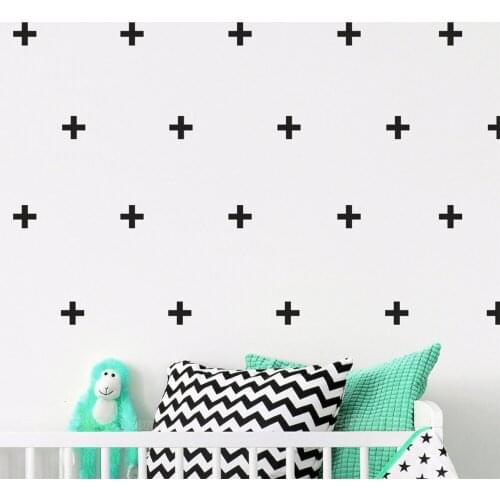 Cross / Plus Sign Wall Stickers Home Decor Children Kids Room Vinyl Decals Nursery Decoration Vinilos paredes Wall Decal Z276