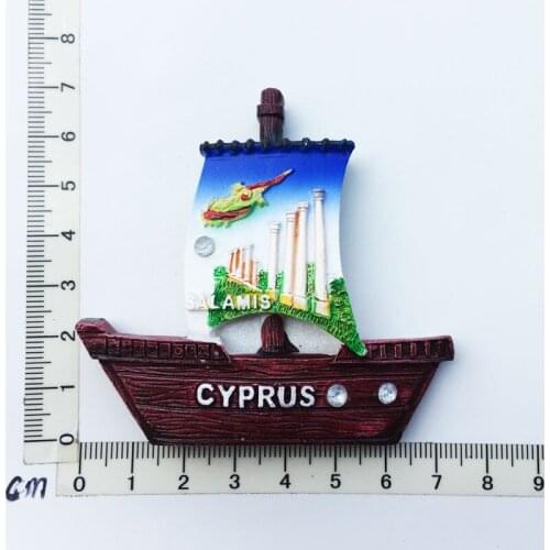 Salamis Cyprus)Fridge Magnet Creative Travel Commemorate Crafts 3D Ornaments Magnetism Resin Material Refrigerator Stickers