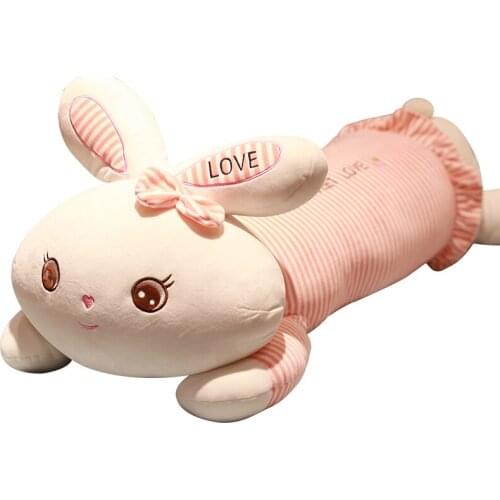 Kawaii soft pink rabbit plush toy giant stuffed cartoon bunny doll toys sleeping pillows for girl gift decoration 57inch 145cm