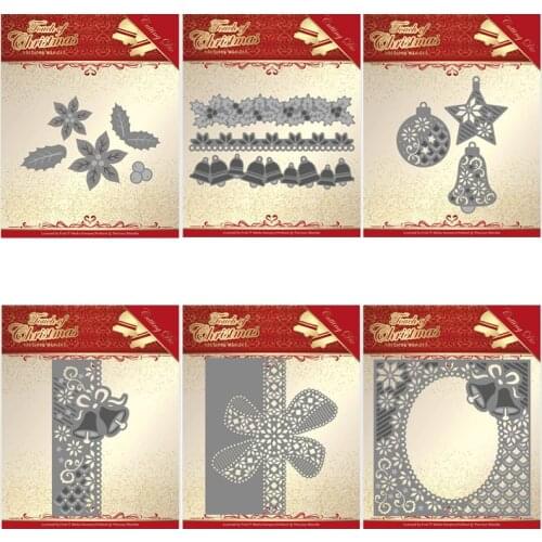 Mmao Crafts Metal Steel Cutting Dies New Christmas bell edge frame Scrapbooking Paper/photo Cards Embossing Dies