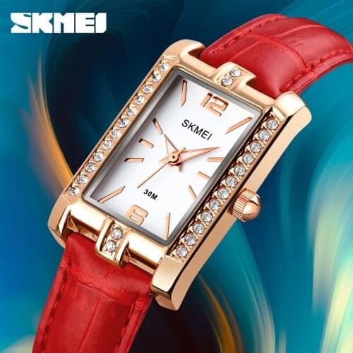 Fashion Quartz Womens Watches Original Brand SKMEI Watch Simple Design Ladies Casual Dress Wristwatch Crystal Clock For Gift