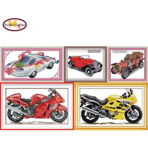 NKF Bubble Car Cross Stitch Kit 11CT 14CT Chinese Cross Stitch Pattern Embroidery Needlework Set for Child