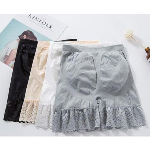 New Lace Bottoming Safety Pants Large Size Seamless Modal Lace Boxer Ladies Underwear Butt Lifter Body Shapewear Fart Panties