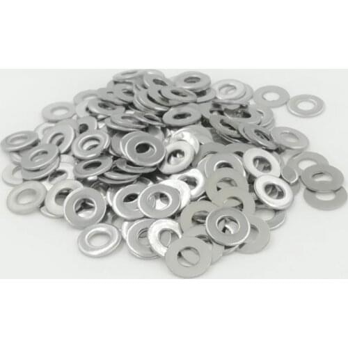 100pcs M3 304 Stainless Steel Flat Washer Plain Washer Flat gasket