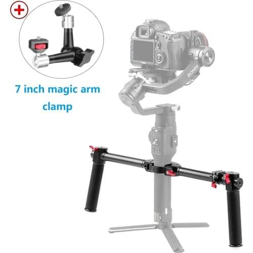 Ronin S Dual Handle Grip with 7" Magic Arm Roin SC Extended Handheld Kit for Ronin S &MOZA Air 2 Gimbal Stabilizer Double Hand
