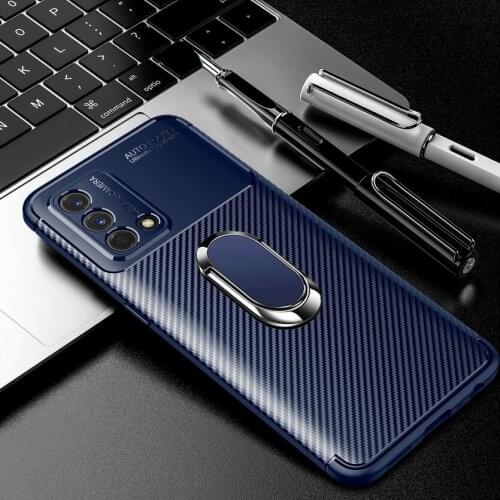 Luxury Phone Case For OPPO A74 A54 A94 A93 A15 A73 A53 A32 A52 case Soft Silicone bracket ring Cover for OPPO F19 Pro
