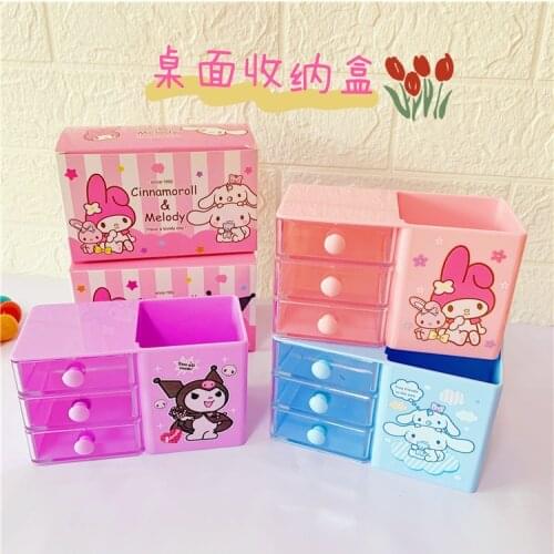 Sanrio hello kitty cartoon pen holder storage box dressing table makeup brush bag jewelry storage box girl boy pen bucket