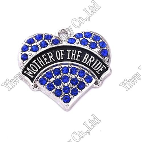 Heart mother of the bride crystal Word Heart Dangle Sports Fitness Pendant
