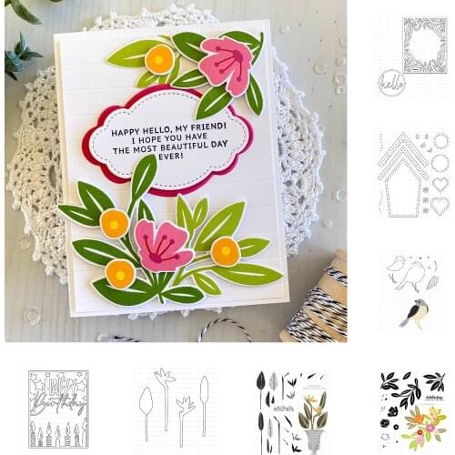 Leaves Bird Flower Plant Die Stamps And Dies New Arrival 2021 Scrapbook Diary Decoration Stencil Embossing Template DIY Album