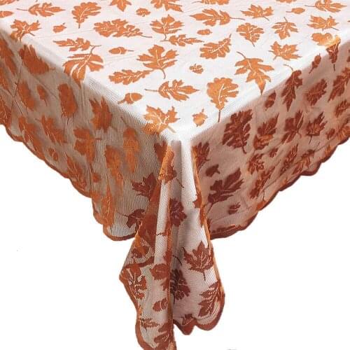 Tablecloth Maple Leaves Table Covers 60"x 84" Harvest Lace Table Line Thanksgiving Dinner Decor Halloween Decorations For Home