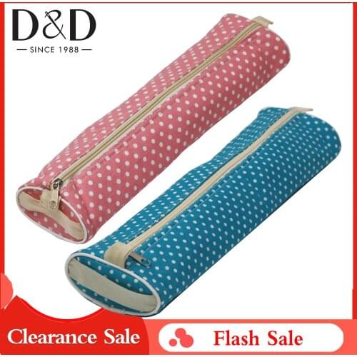 D&D 2 Colors Fabric Crafts Knitting Needles Bag Knitting Tools Organizer Sweater Needles Long Handmade Tube Bag