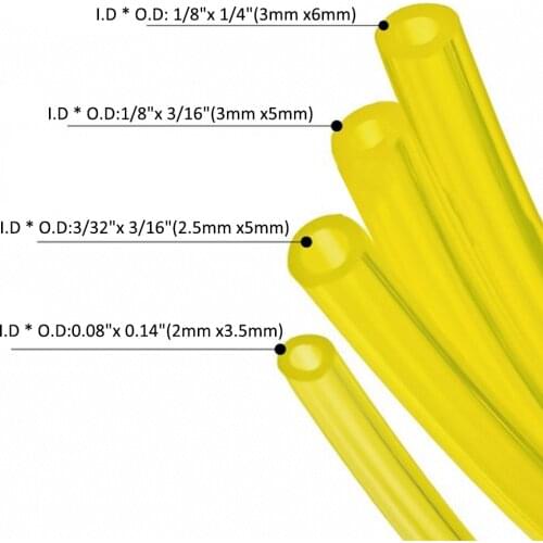 1 Meter Fuel Filter Line Motorcycle Bike Diameter Inner Dia 3mm*5mm 3mm*6mm Yellow Pipe Oil Pipe Fuel Tank Spare Parts Carb