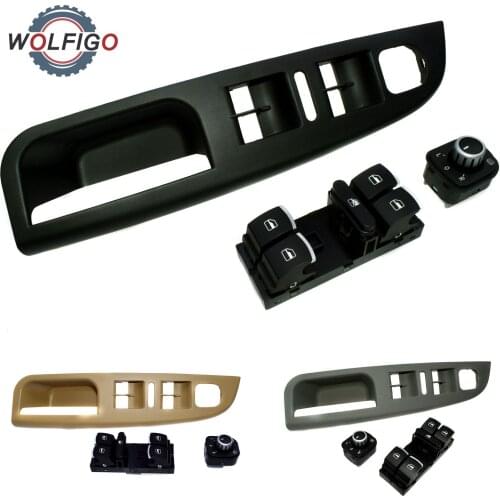 WOLFIGO Master Window Mirror Switch Panel Bezel For VW Jetta MK5 2005 2006 2007 2008 2009 2010 5ND959857 5ND959565A 1K4868049C