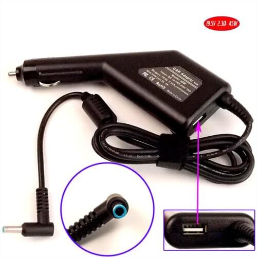 19.5V 2.31A 45W Laptop Car DC Adapter Charger + USB(5V 2A) for HP Split 13t-m000 13t-g100 13-G200 13-g