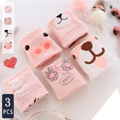 Norns Pink cute pet girly cute mid-waist plus size ladies panties cotton cotton crotch ladies panties