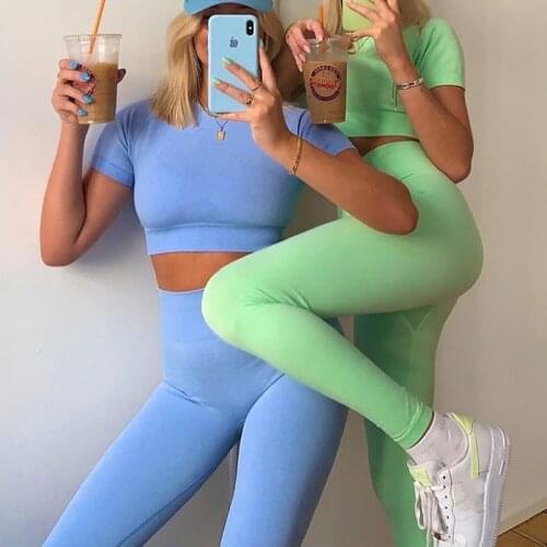 Womens Tracksuit Summer Fitness Shorts Set Gym Sport Bra With Cycling Shorts High Waist Yoga Leggings Tight Crop Top Sportswear