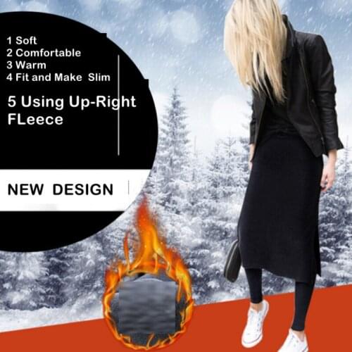 Winter Skirt Leggings Thermal Fleece Lined Split Style Plus Size 45Kg to 110Kg Joggers Fake Two Pcs Jepanese Korean ouc450