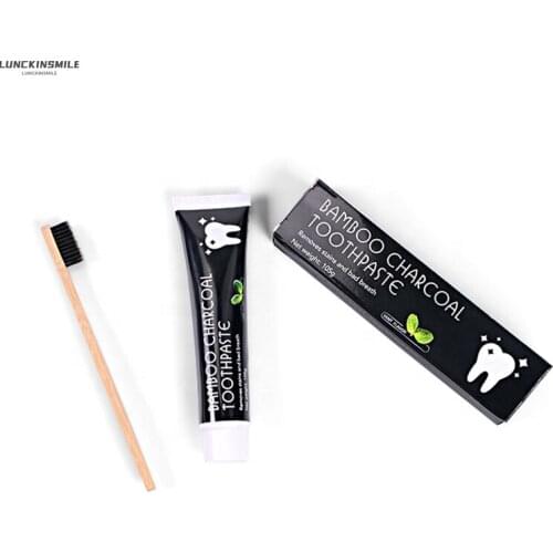 Bamboo Charcoal Toothpaste Teeth Whitening Oral Dental With Toothbrush Travel Equipment Version Fluorid Free Mint Flavor