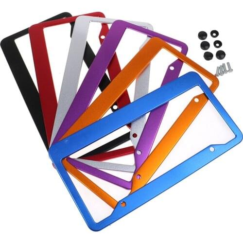 1PC Universal Aluminum Alloy US Car License Plate Frame Cover Auto Accessory Waterproof Number Plate Holder Car Decoration