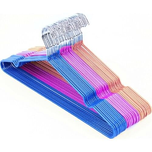 10pcs/lot Non-Slip Metal Shirt Trouser Coat Clothes Hook Hangers Hangers 4 Color Sace-Space Storage Organizer Dry Rack