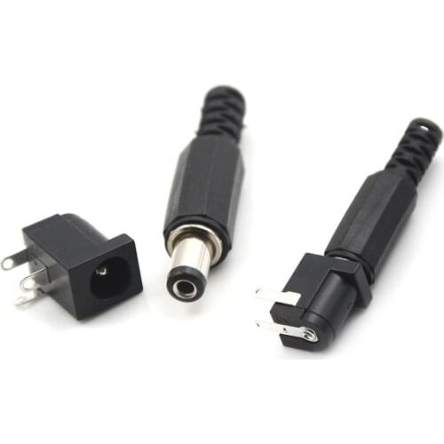 10Pcs DC Power Connector DC-005 Power Socket Plug Jack ( Male 5pcs+ Female 5pcs) 5.5*2.1mm