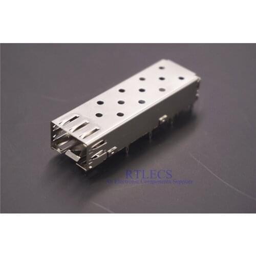 2 pcs SFP Cage 1x1 Press-Fit Solder PCB Right Angle Through Holes Cross 2227302-1 for Mini 20 Pin Receptacle 1367073-1