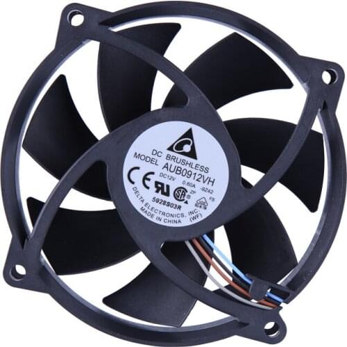 Detla Electronics AUB0912VH 9Z42 DC 12V 0.60A 92x92x25mm 4-Wire Server Cooling Fan