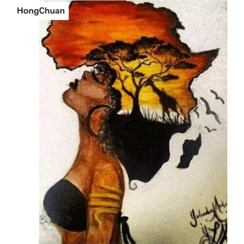 5D DIY Square/Round Diamond Painting "Abstract African Woman" Mosaic Cross Stitch Handicraft Home Decoration Mural Fast Delivery