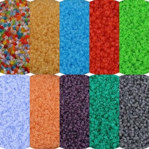 Uniform 720pcs 2mm Matte Plated Transparent Seed Czech Glass Beads Charms Frost Spacer Beads For Jewelry Making DIY Accessories