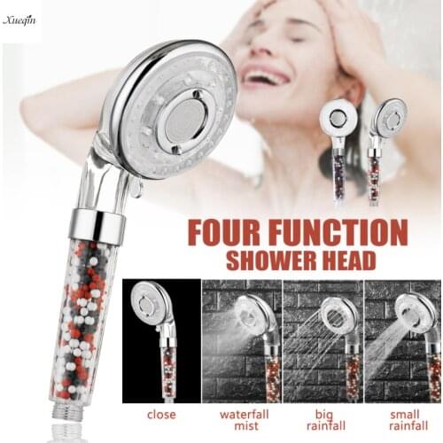 ABS Plastic Adjustable Rainfall Anion SPA Filter Shower Head 4 Modes Spout Handheld Water Saving Shower Head Nozzle Sprayer