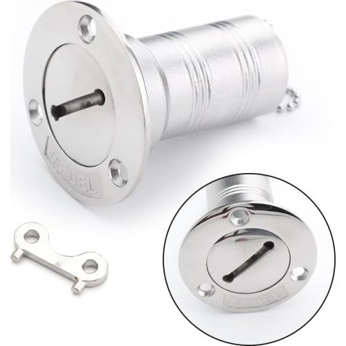 Areyourshop 1.5" Boat Marine Deck Fill Filler Port Key Gas Fuel Tank 316 Stainless Steel Boat Accessories Parts