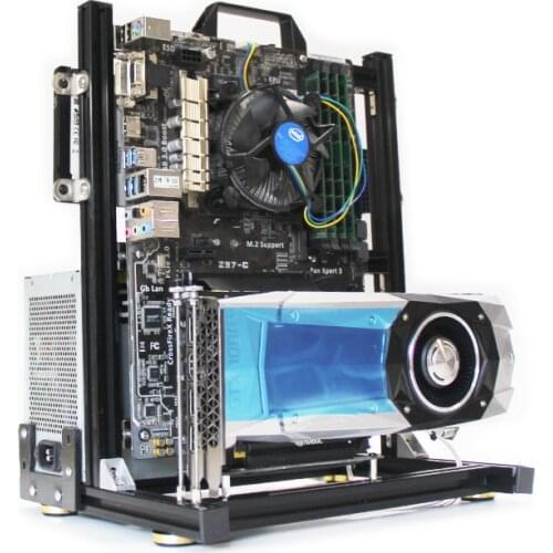 ATX vertical open chassis game ITX MATX aluminum alloy bare rack heat dissipation support water cooling