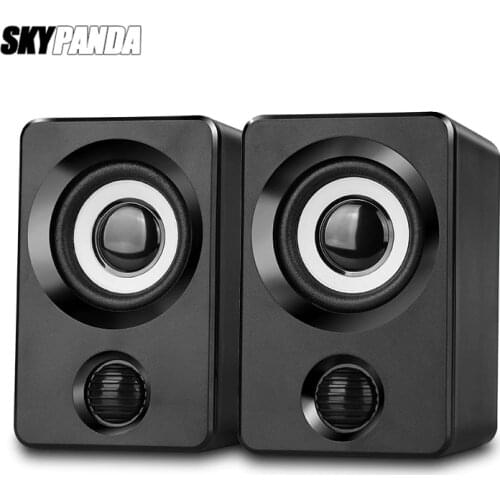 AUX Mini Computer Speakers USB Powered 1.3m Wired 1 Pair Bass Stereo Speakers for Laptop Desktop Phone 3W*2 Powerful Loudspeaker
