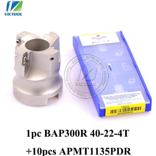 Free Shiping 1pc BAP300R-40-22-4T Milling tool with 10pcs milling insert APMT1135PDR Face Mill Shoulder Cutter BAP 300R 40-22-4T