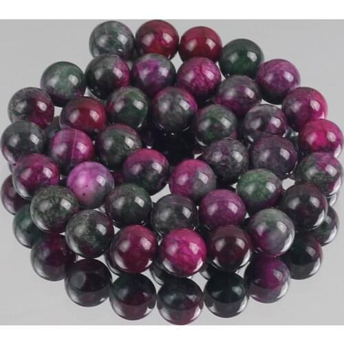 Natural Stone Dragon blood Jade Chalcedony Beads Round Loose Spacer Beads For Jewelry Making DIY Bracelets 6/8/10/12mm 15"Inches