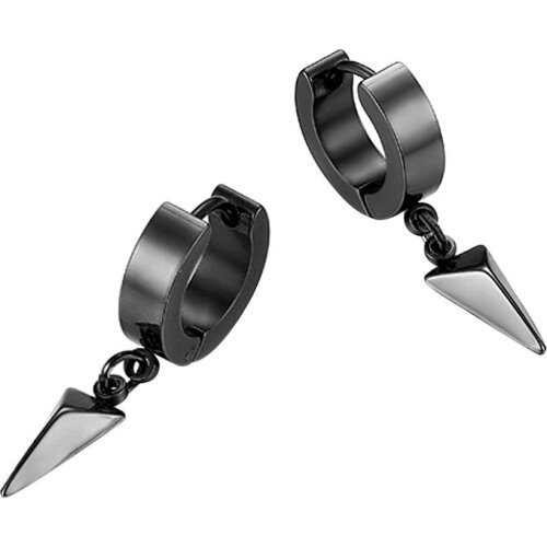 BONISKISS Punk Style Earrings for Men Women Dangling Triangle Pyramid Stainless Steel Stud Earrings 4 Colors DROP SHIPPING