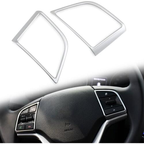 ABS Chrome Car Steering Wheel Decorative Cover Trim Stickers for Hyundai New Tucson 2015 2016 2017 2018 Accessories