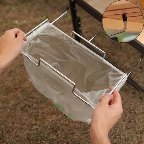 Trash Bag Holder Garbage Plastic Bag Hanging Rack Picnic Bags Frame Hanger