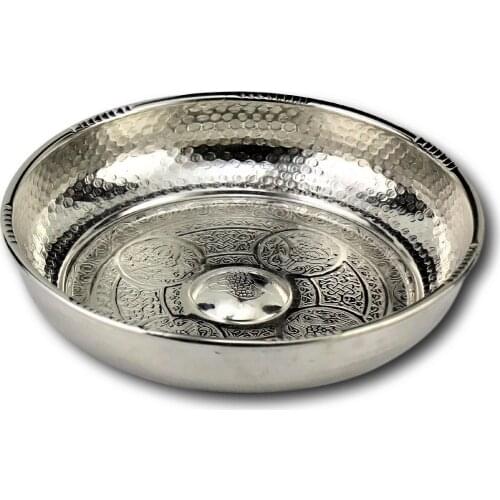 2 PCS 20 CM Copper Bath Bowl Handcrafted Embroidered Hand Made Ottoman Hamam