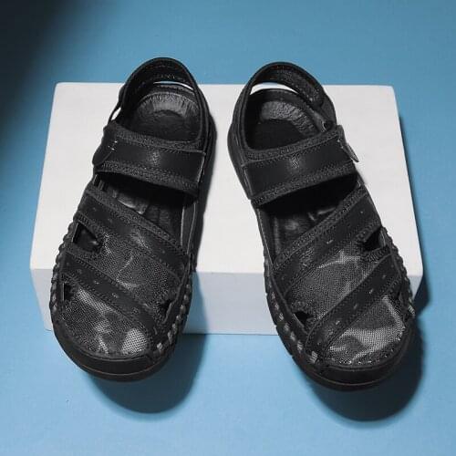 Dress 44 sandles hole men genuine comfort outdoor s summer mountain plage sandals male homens thick casual homme luxury sandal