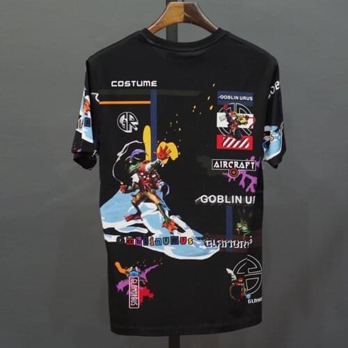 Fashion Women/Men Tees Runway 2021 Summer Plus Size Letters Cartoon Print Luxury Beading Loose Casual T-Shirts