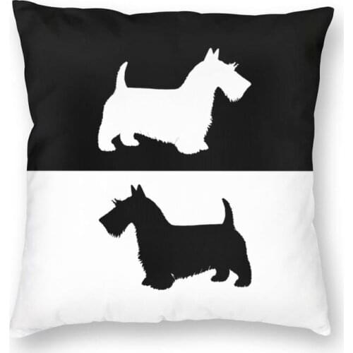 Fashion Scottish Terrier Square Throw Pillow Case Decoration 3D Double-sided Printing Scottie Dog Cushion Cover for Car
