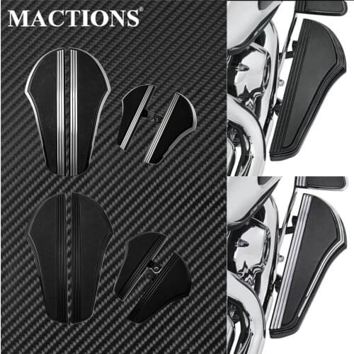 Motorcycle Driver+Passenger Rider Footboard Floorboard Black/Black&Chrome Pedal For Harley Touring Electra Glide Dyna Softail